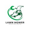 Lawn Mower Repair & Service Maintenance with Wrench Vector Icon Illustration